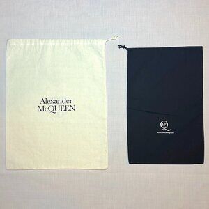 ALEXANDER McQUEEN Final Markdown! White & Black Drawstring Travel Dust Bag Set 2
